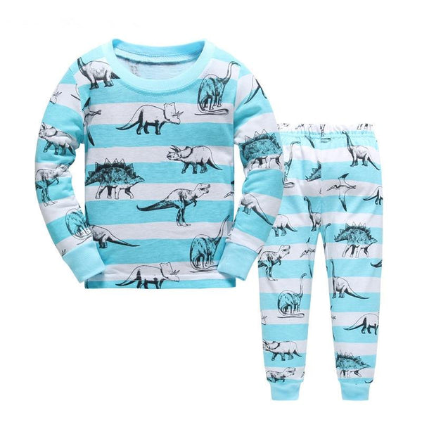 Kids Pajamas Sets boys Dinosaur pattern night suit Children cartoon Sleepwear Girls Pyjamas kids 100% Cotton nightwear size 2-7Y
