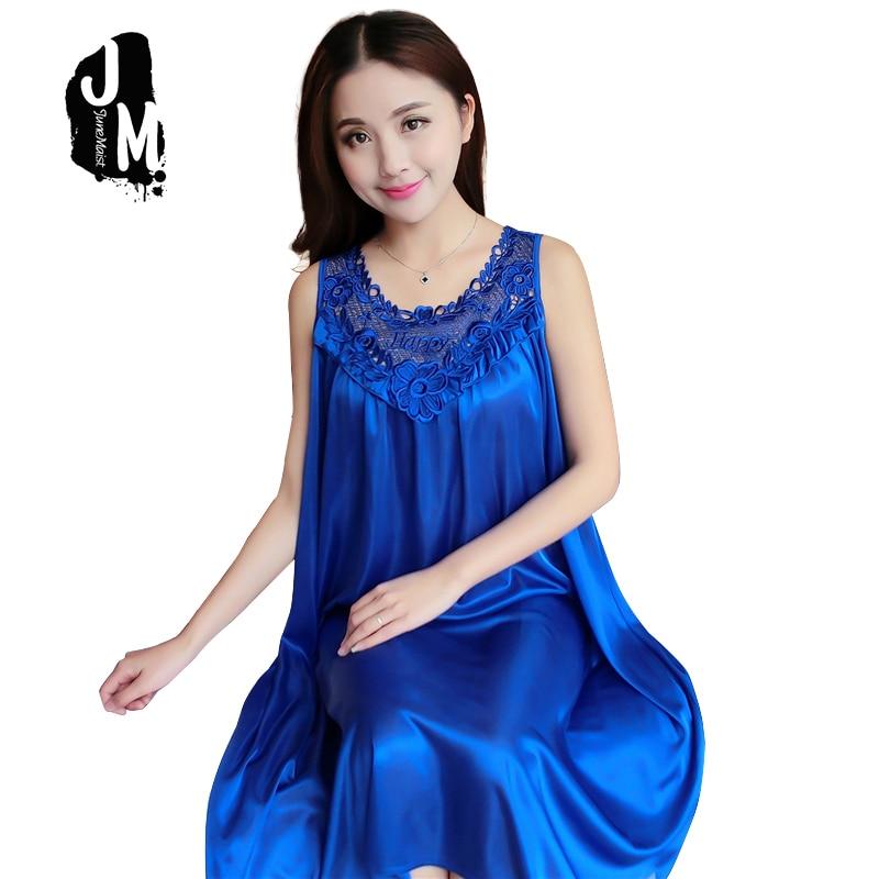 Summer Sexy Satin Night Dress Women Big Size 4xl Silk Nightgown Women Lace Lingerie Nightdress Sleeveless Nightie Sleepshirts