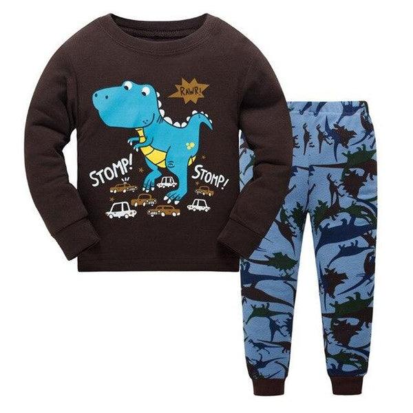 Kids Pajamas Sets boys Dinosaur pattern night suit Children cartoon Sleepwear Girls Pyjamas kids 100% Cotton nightwear size 2-7Y