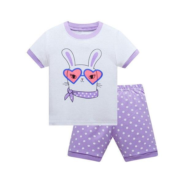 Summer Baby kids Pajamas Set 100% Cotton Children Short Sleeve sleepwear  Cartoon Shark pattern Boys pyjamas girls home suit