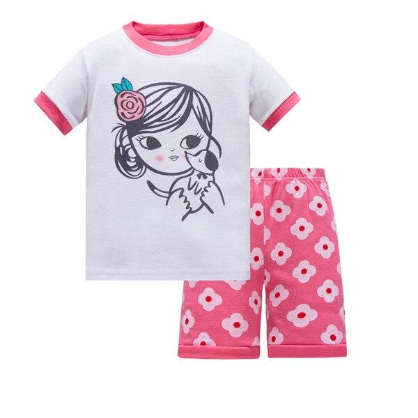 Summer Baby kids Pajamas Set 100% Cotton Children Short Sleeve sleepwear  Cartoon Shark pattern Boys pyjamas girls home suit