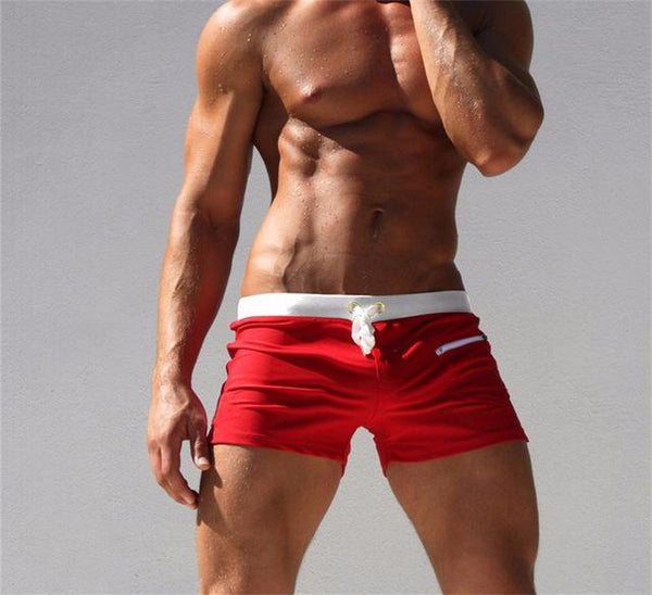 Multicolor Front pocket Men Swimwear Men's Swimsuits Surf Board Beach Wear Man Swimming Trunks Boxer Shorts Swim Suits Gay Pouch