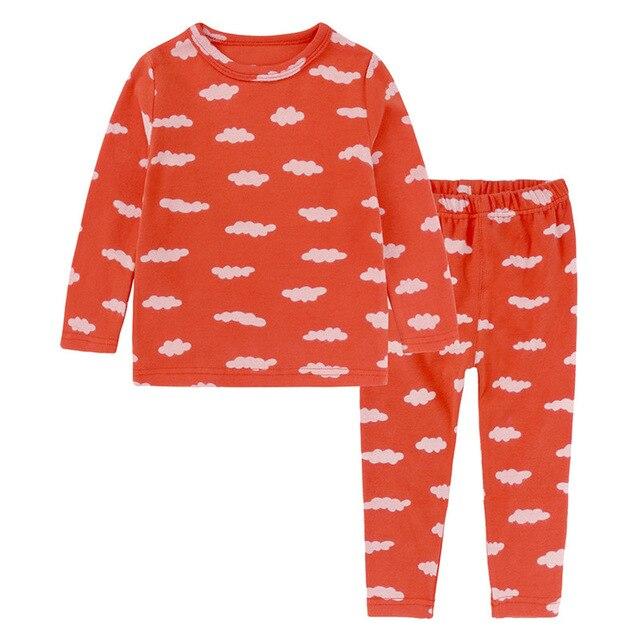 6 Colors Toddler Baby Boys Girls Pyjamas Cartoon Print Pajamas Set Child Nightwear Long Sleeve T shirt + Pants Kids Sleepwear