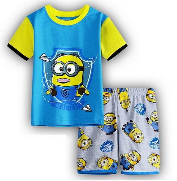 Children Pijamas Kids Boys Pyjamas Pajamas For Boys Sleepwear Baby Pajamas Set Children nightgown Tshort +Shorts  Sports Set