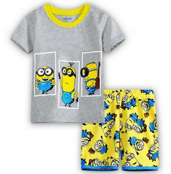 Children Pijamas Kids Boys Pyjamas Pajamas For Boys Sleepwear Baby Pajamas Set Children nightgown Tshort +Shorts  Sports Set