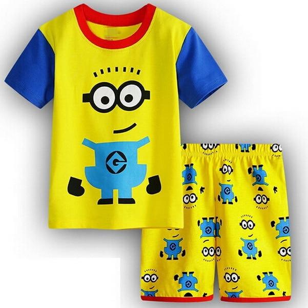 Children Pijamas Kids Boys Pyjamas Pajamas For Boys Sleepwear Baby Pajamas Set Children nightgown Tshort +Shorts  Sports Set