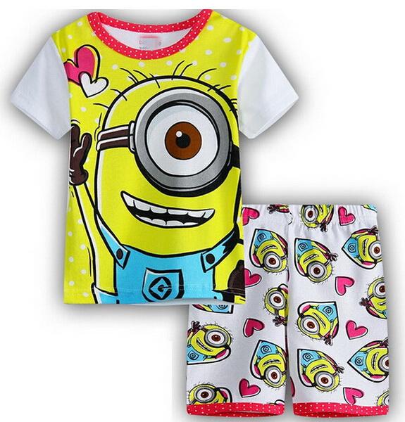 2017 New summer Baby Sleepwears Top quality Suits Boys short Pajamas Children Pyjamas Girls Cartoon Pijamas Kids Clothing set
