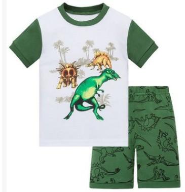 Summer Baby kids Pajamas Set 100% Cotton Children Short Sleeve sleepwear  Cartoon Shark pattern Boys pyjamas girls home suit