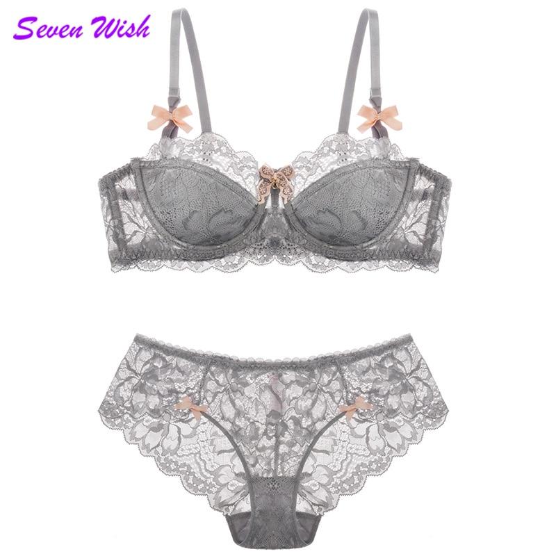 New arrival lace underwear female French thin sexy push up bra set comfortable padded bra set
