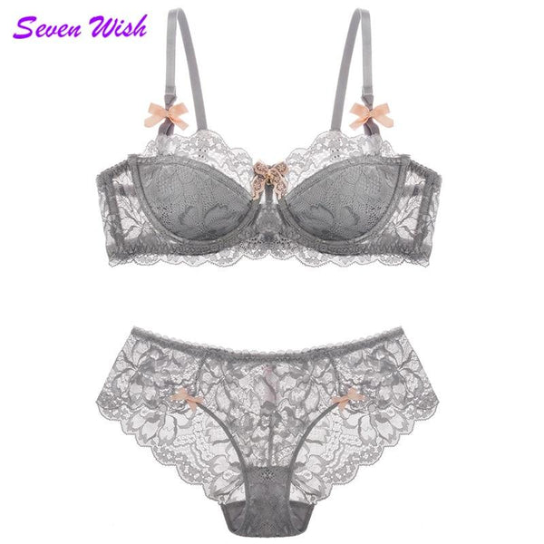 New arrival lace underwear female French thin sexy push up bra set comfortable padded bra set
