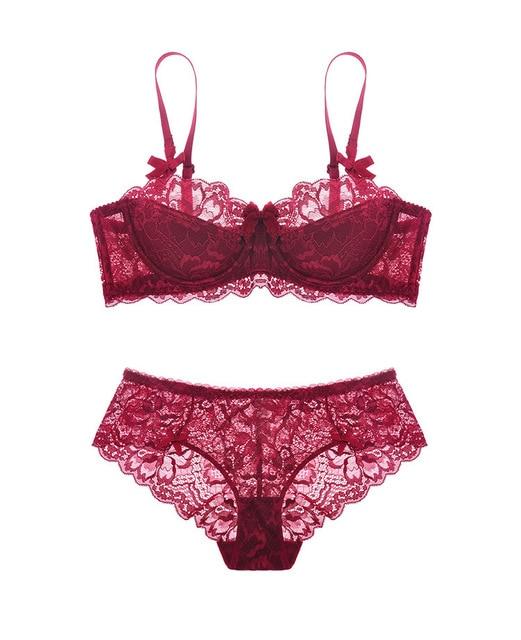 New arrival lace underwear female French thin sexy push up bra set comfortable padded bra set