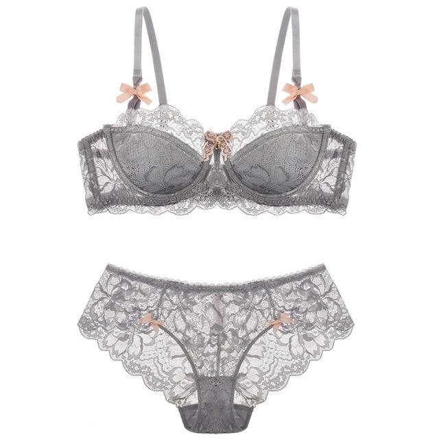 New arrival lace underwear female French thin sexy push up bra set comfortable padded bra set