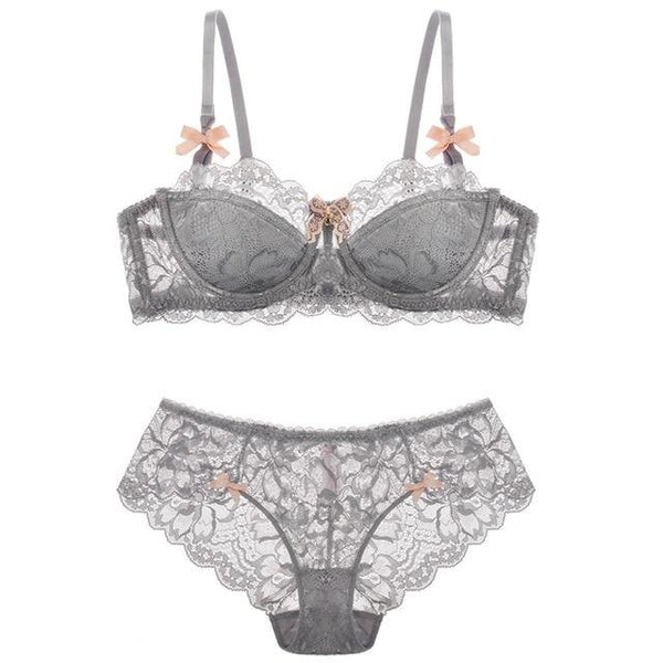 New arrival lace underwear female French thin sexy push up bra set comfortable padded bra set