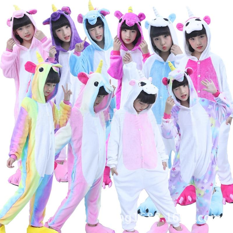 Children Pajamas Unicorn Pyjamas Kids Pajama One piece Cartoon Pajama Unisex Warm Winter Cute Pijamas Unicornio pijama infantil