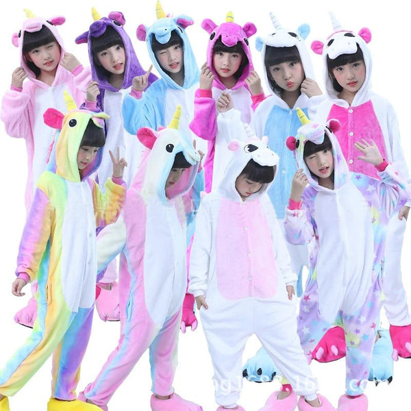 Children Pajamas Unicorn Pyjamas Kids Pajama One piece Cartoon Pajama Unisex Warm Winter Cute Pijamas Unicornio pijama infantil