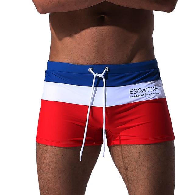 ESCATCH Mens Swimwear Maillot De Bain Boy Swim Suits Boxer Shorts Swim Trunks Men Swimsuit Surf Banadores