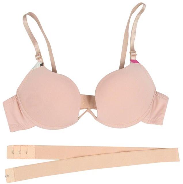 New Hot Sexy Bra Push Up U Plunge Bra Of Underwear Women D Cup Seamless Half Cup Bra And Brief Dress Lingerie Halter Solid Black