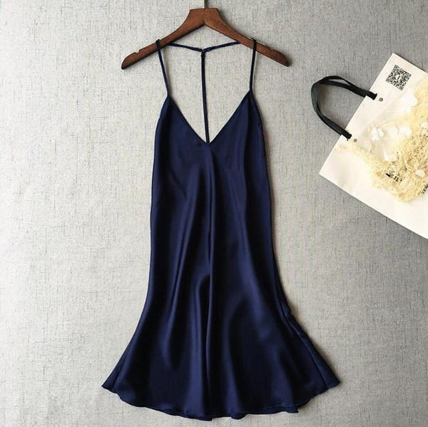 Ladies Sexy Silk Satin Night Dress Sleeveless Nighties V-neck Nightgown Plus Size Nightdress Lace Sleepwear Nightwear For Women