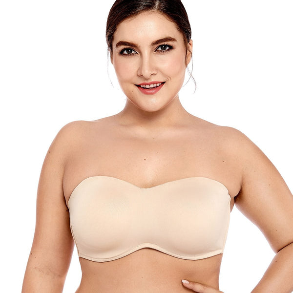 Women's Smooth Seamless Invisible Underwire Strapless Minimizer Bra