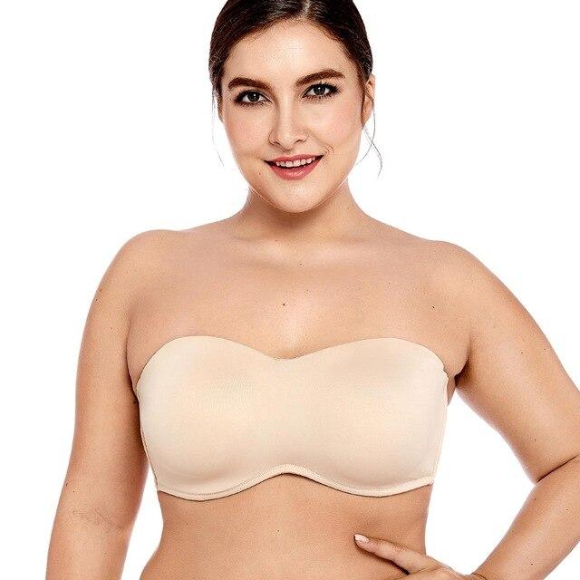 Delimira Women's Full Coverage Smooth Seamless Invisible Underwire Minimizer Strapless Bra Plus Size
