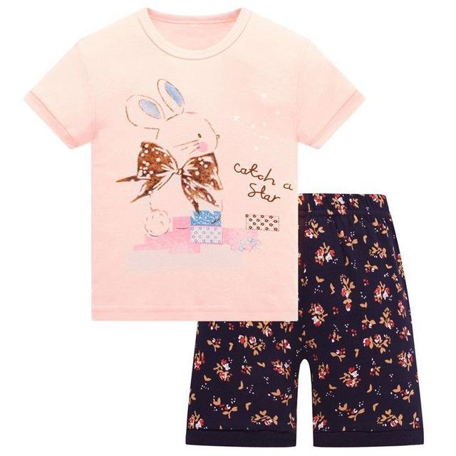 Baby kids Pajamas Set summer children Short Sleeve cotton sleepwear Boys Cartoon pyjamas girls cute home clothing boys nightwear