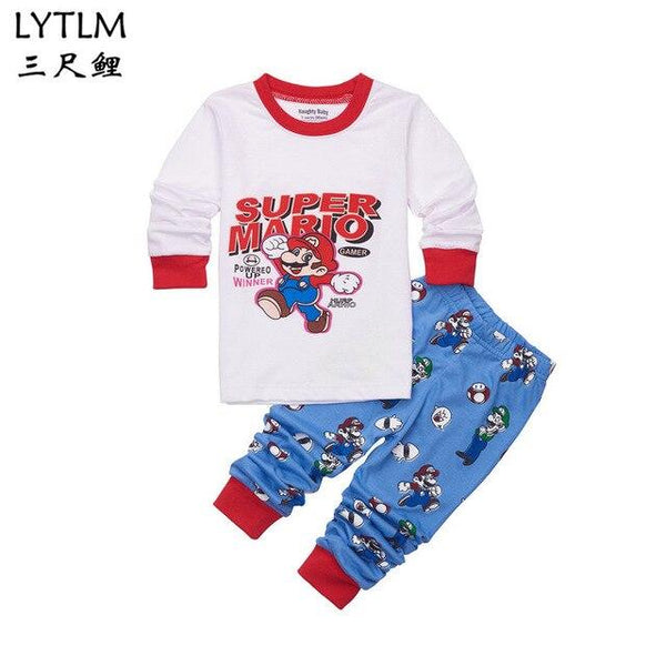 LYTLM Brand Boys Sleepwear Clothes Kids Super Mario Bros Pajamas Set Children's Clothing Set Baby Boy Cartoon Pijamas, micky top