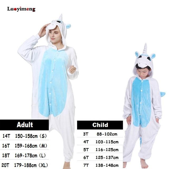 Kids Unicorn Pijama Adult Winter Pyjama Sleepwear For Women Boys Cartoon Homewear Onesie Kigurumi Pajamas Set Baby Girls Clothes