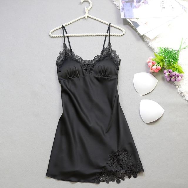 PIGIAMA Sexy Silk Nightgown Women Sleeveless Strap Nightwear Sleepwear Female Lounge Wear Night Dress Home Sleepshirt Nighty