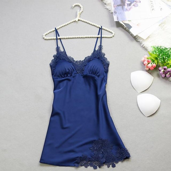 PIGIAMA Sexy Silk Nightgown Women Sleeveless Strap Nightwear Sleepwear Female Lounge Wear Night Dress Home Sleepshirt Nighty