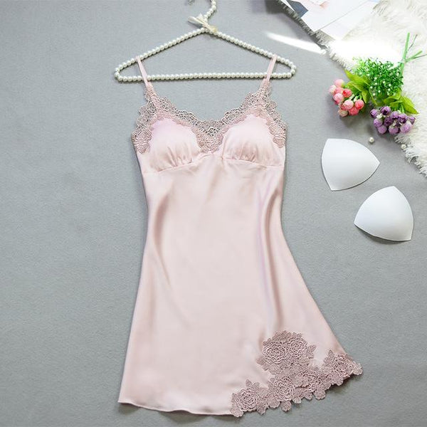 PIGIAMA Sexy Silk Nightgown Women Sleeveless Strap Nightwear Sleepwear Female Lounge Wear Night Dress Home Sleepshirt Nighty