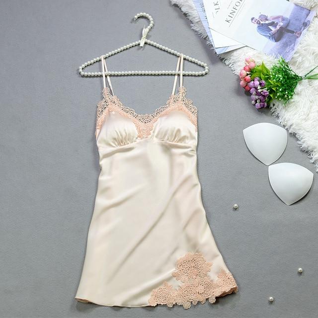 PIGIAMA Sexy Silk Nightgown Women Sleeveless Strap Nightwear Sleepwear Female Lounge Wear Night Dress Home Sleepshirt Nighty