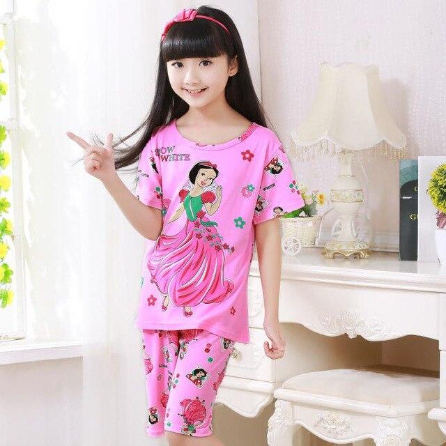 Wholesale 2018 RN-9Children pajamas suit children's clothing girls cartoon casual short-sleeved shorts boys pajamas home service