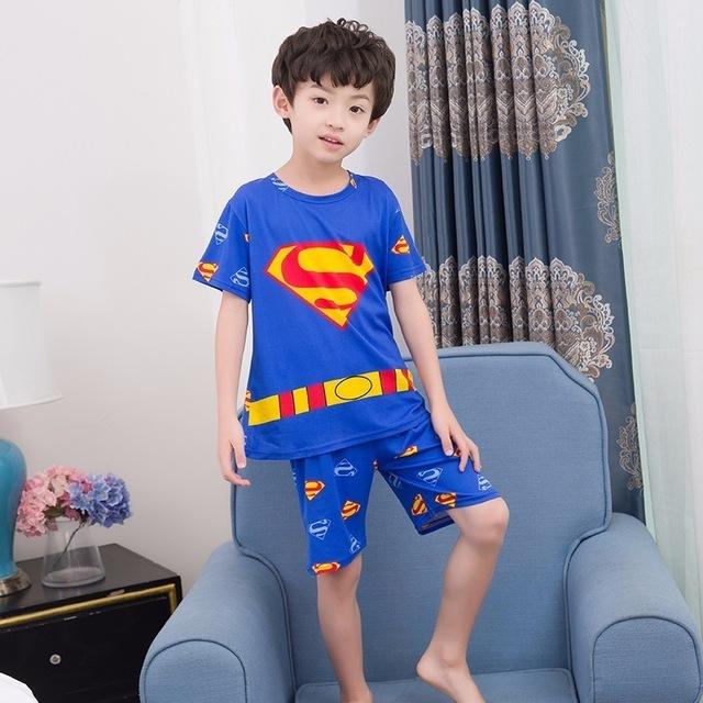 Wholesale 2018 RN-9Children pajamas suit children's clothing girls cartoon casual short-sleeved shorts boys pajamas home service