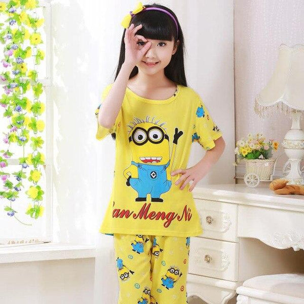 Wholesale 2018 RN-9Children pajamas suit children's clothing girls cartoon casual short-sleeved shorts boys pajamas home service