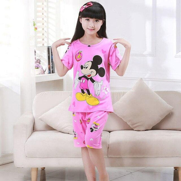 Wholesale 2018 RN-9Children pajamas suit children's clothing girls cartoon casual short-sleeved shorts boys pajamas home service