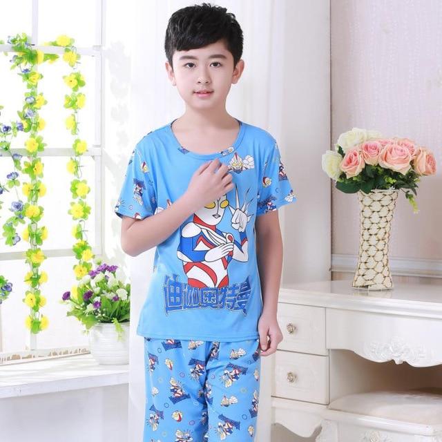Wholesale 2018 RN-9Children pajamas suit children's clothing girls cartoon casual short-sleeved shorts boys pajamas home service