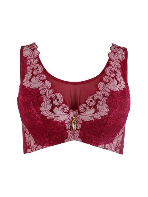 Women's Sexy lace vest black red bra plus size bralette thin full cup brassiere soft comfort push up size bra 85 90 95 100 B C D