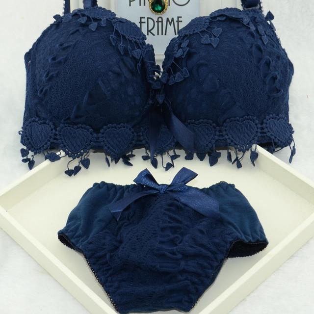 Hot Sale Women Underwear Set Cotton Bra Panty Set Brand Embroidery Tassel Sexy Lingerie Brassiere Sets Push Up bra brief sets