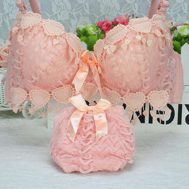 Hot Sale Women Underwear Set Cotton Bra Panty Set Brand Embroidery Tassel Sexy Lingerie Brassiere Sets Push Up bra brief sets