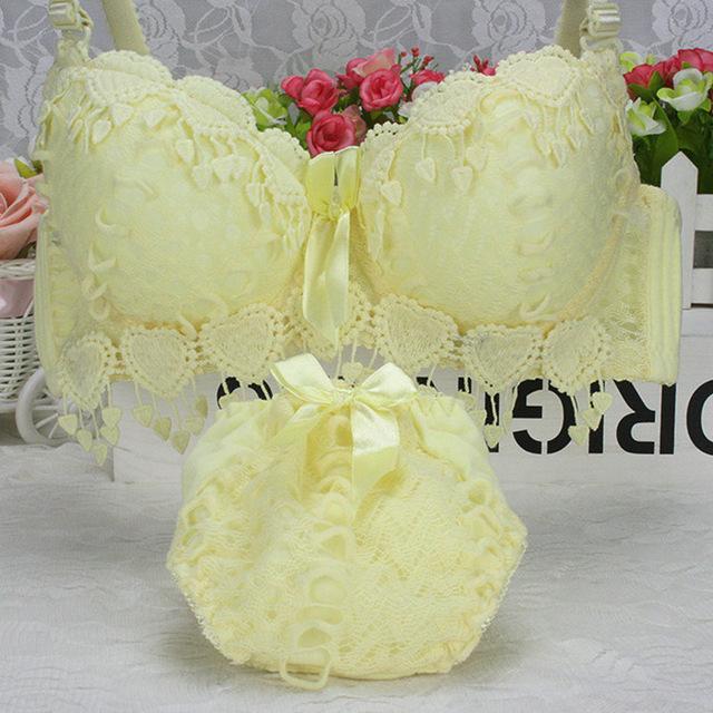 Hot Sale Women Underwear Set Cotton Bra Panty Set Brand Embroidery Tassel Sexy Lingerie Brassiere Sets Push Up bra brief sets