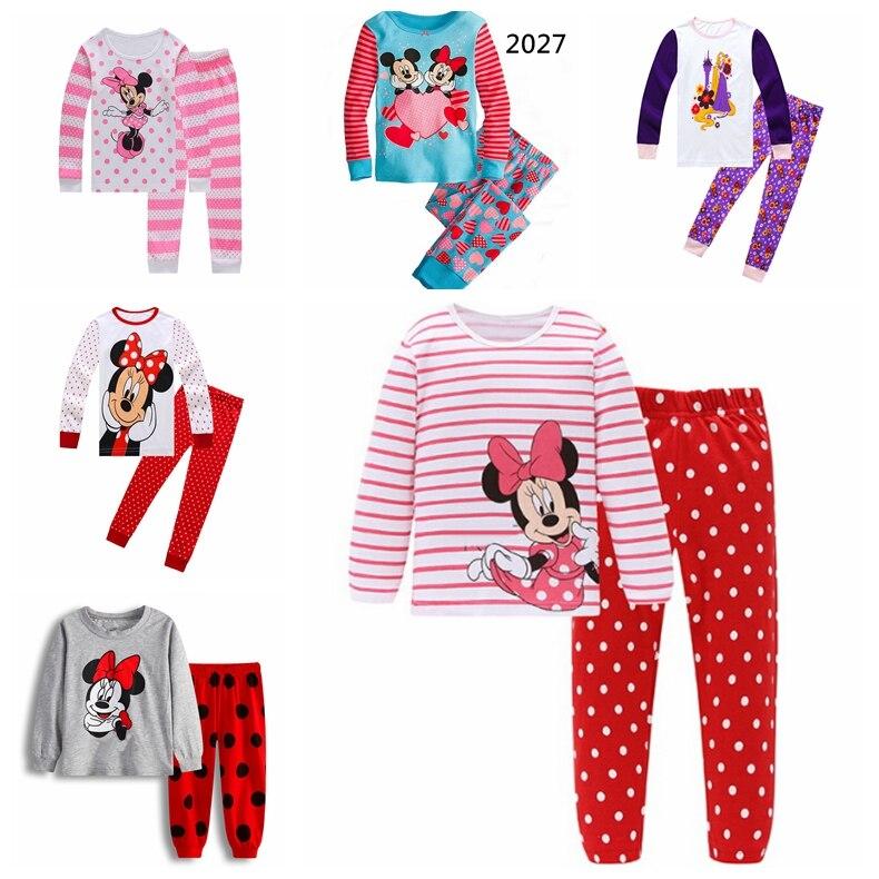 Children pajamas cotton clothing sets new Girls Cartoon kids pajamas pajamas Autumn Winter indoor clothing