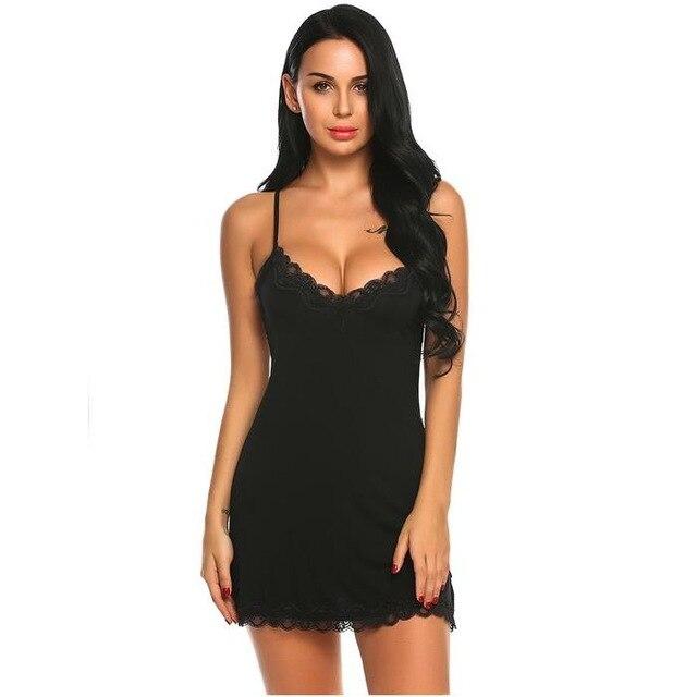 Avidlove Nightgown Women Lace Nightwear Backless Sleepwear Sexy V Neck Nightie Plus Size Sleeveless Nightdress Lady Home Clothes