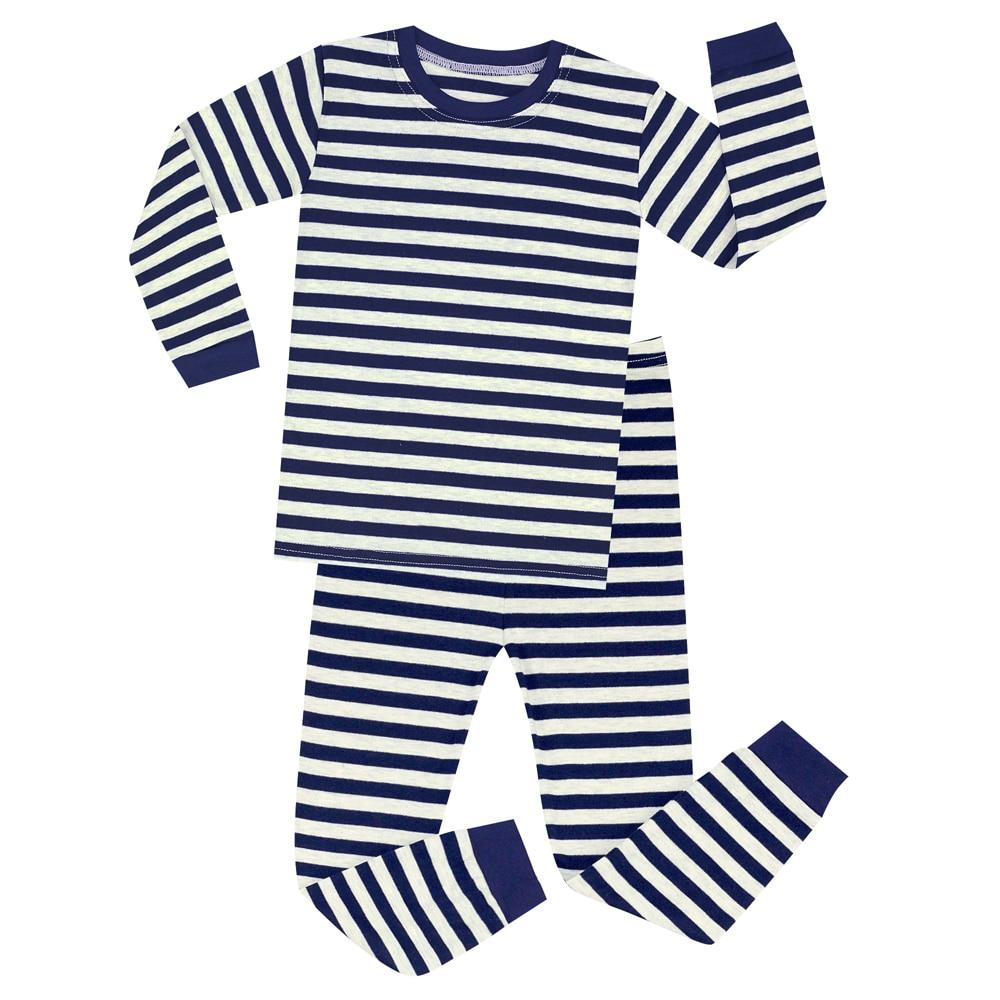 TINOLULING kids dark blue gray striped pajamas children red white stripe sleepwear chirstmas pyjamas boys girls pijamas for 1-8T