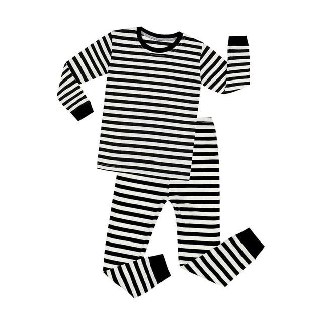 TINOLULING kids dark blue gray striped pajamas children red white stripe sleepwear chirstmas pyjamas boys girls pijamas for 1-8T