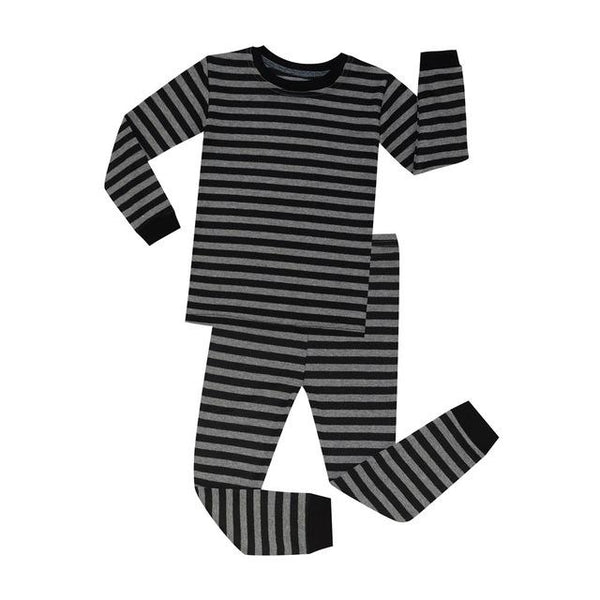 TINOLULING kids dark blue gray striped pajamas children red white stripe sleepwear chirstmas pyjamas boys girls pijamas for 1-8T