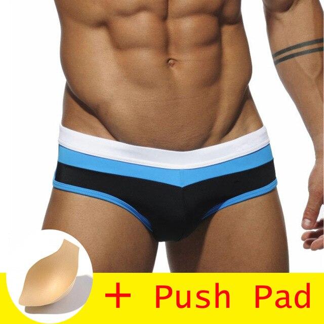 2018All Hot Swimwear Men Brief With Push Pad Sexy Swimsuit Men Waterproof Swimming Trunks For Bathing Shorts Avoid Embarrassment