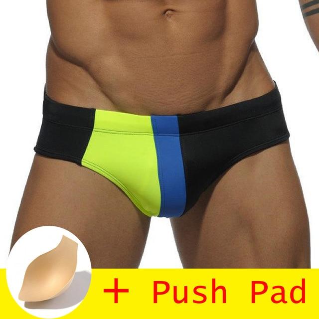 2018All Hot Swimwear Men Brief With Push Pad Sexy Swimsuit Men Waterproof Swimming Trunks For Bathing Shorts Avoid Embarrassment