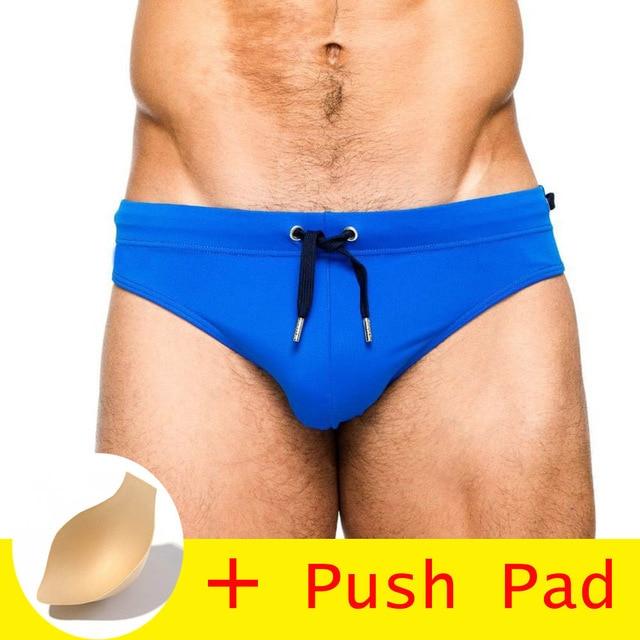 2018All Hot Swimwear Men Brief With Push Pad Sexy Swimsuit Men Waterproof Swimming Trunks For Bathing Shorts Avoid Embarrassment