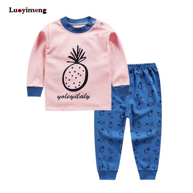 Kids Sleepwear Long Sleeve Pajama Sets Autumn Winter Baby Girls Clothes Set Cartoon 2piece Baby Clothing Cotton Pajamas For Boys