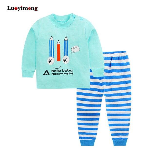 Kids Sleepwear Long Sleeve Pajama Sets Autumn Winter Baby Girls Clothes Set Cartoon 2piece Baby Clothing Cotton Pajamas For Boys